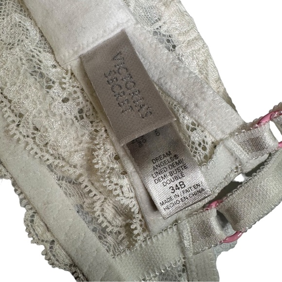 Victorias Secret Dream Angels Demi Bra Floral Lace Rhinestone Size 34B - Picture 8 of 8